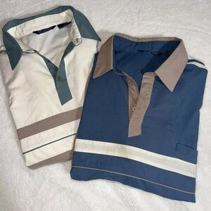 Vintage LD Sport International Men’s Shirt X2 Polo Short Sleeve Banded Bottom XL